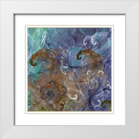 Spinout Tiles II White Modern Wood Framed Art Print with Double Matting by Burghardt, James