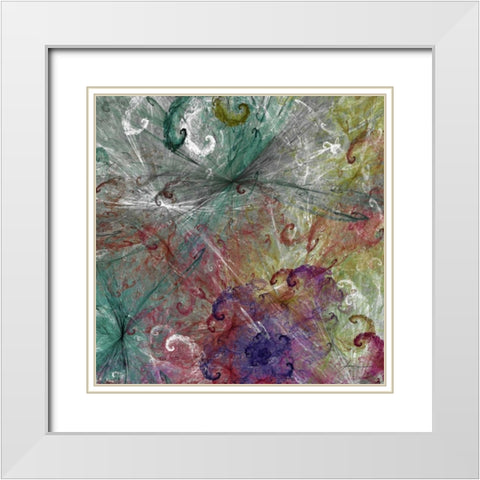 Spinout Tiles III White Modern Wood Framed Art Print with Double Matting by Burghardt, James