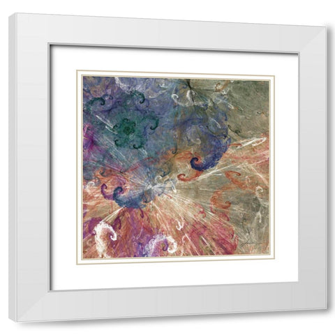 Spinout Tiles IV White Modern Wood Framed Art Print with Double Matting by Burghardt, James