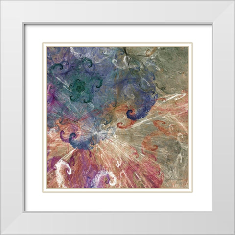 Spinout Tiles IV White Modern Wood Framed Art Print with Double Matting by Burghardt, James