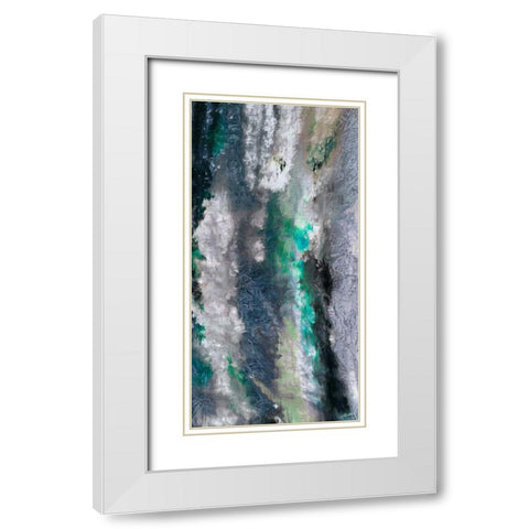 Gravity I White Modern Wood Framed Art Print with Double Matting by Butler, John
