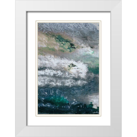 Gravity III White Modern Wood Framed Art Print with Double Matting by Butler, John