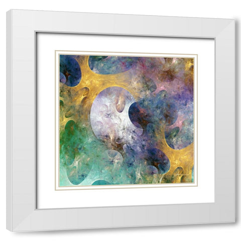 Lunar Tiles I White Modern Wood Framed Art Print with Double Matting by Burghardt, James