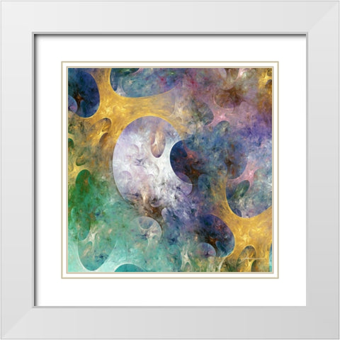 Lunar Tiles I White Modern Wood Framed Art Print with Double Matting by Burghardt, James