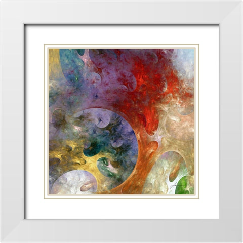 Lunar Tiles II White Modern Wood Framed Art Print with Double Matting by Burghardt, James