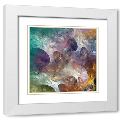 Lunar Tiles IV White Modern Wood Framed Art Print with Double Matting by Burghardt, James