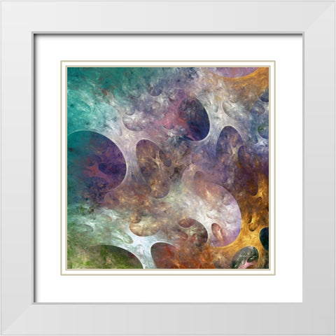 Lunar Tiles IV White Modern Wood Framed Art Print with Double Matting by Burghardt, James