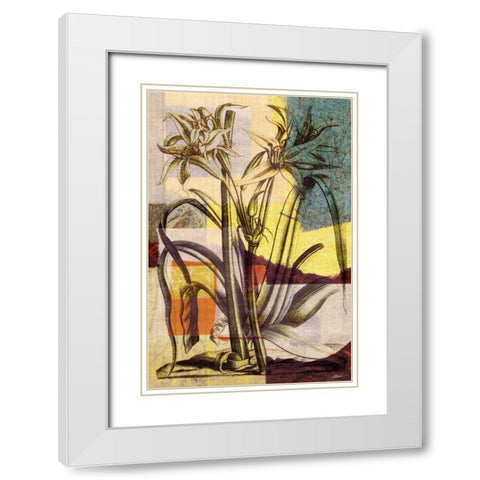 Lily Mix I White Modern Wood Framed Art Print with Double Matting by Butler, John
