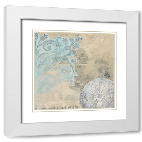 Coastal Cameo I White Modern Wood Framed Art Print with Double Matting by Vess, June Erica