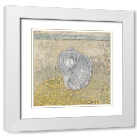 Coastal Cameo III White Modern Wood Framed Art Print with Double Matting by Vess, June Erica