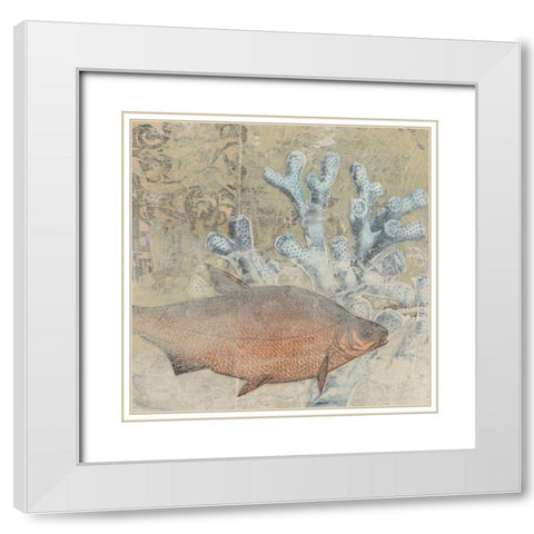 Coastal Cameo IV White Modern Wood Framed Art Print with Double Matting by Vess, June Erica