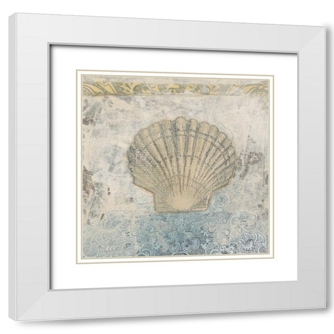 Coastal Cameo V White Modern Wood Framed Art Print with Double Matting by Vess, June Erica