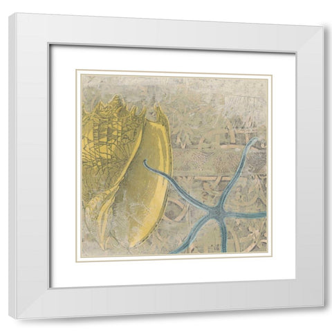 Coastal Cameo VII White Modern Wood Framed Art Print with Double Matting by Vess, June Erica
