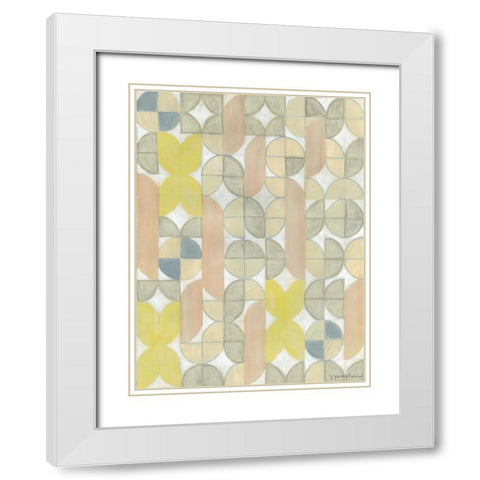 Radius Tile I White Modern Wood Framed Art Print with Double Matting by Lam, Vanna