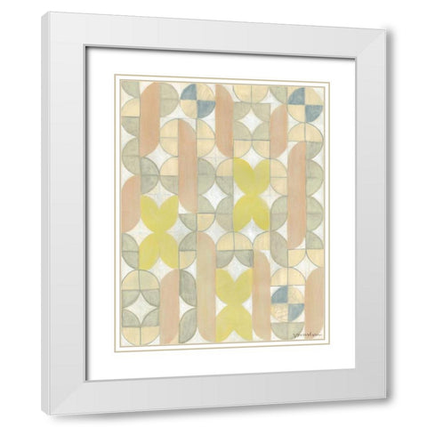 Radius Tile II White Modern Wood Framed Art Print with Double Matting by Lam, Vanna