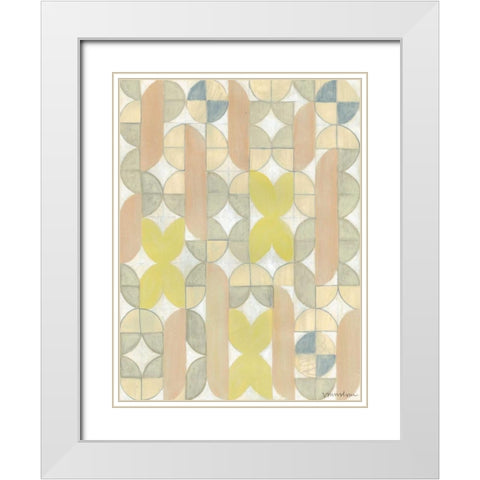 Radius Tile II White Modern Wood Framed Art Print with Double Matting by Lam, Vanna