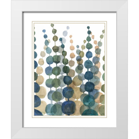 Pompom Botanical II White Modern Wood Framed Art Print with Double Matting by Meagher, Megan