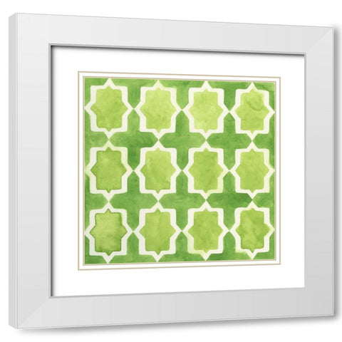 Watercolor Tile III White Modern Wood Framed Art Print with Double Matting by Vess, June Erica