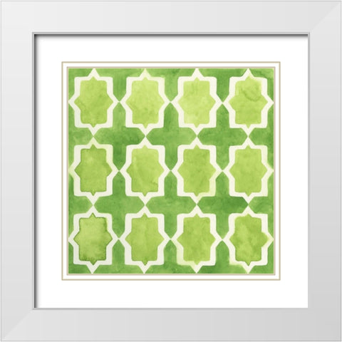 Watercolor Tile III White Modern Wood Framed Art Print with Double Matting by Vess, June Erica