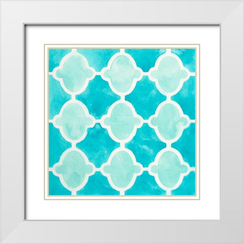 Watercolor Tile VI White Modern Wood Framed Art Print with Double Matting by Vess, June Erica
