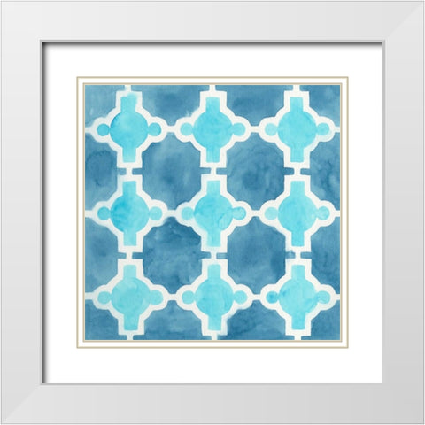 Watercolor Tile VII White Modern Wood Framed Art Print with Double Matting by Vess, June Erica