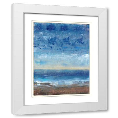 Calm Surf II White Modern Wood Framed Art Print with Double Matting by OToole, Tim