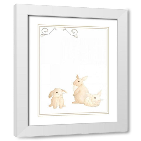 Baby Animals I White Modern Wood Framed Art Print with Double Matting by Vess, June Erica