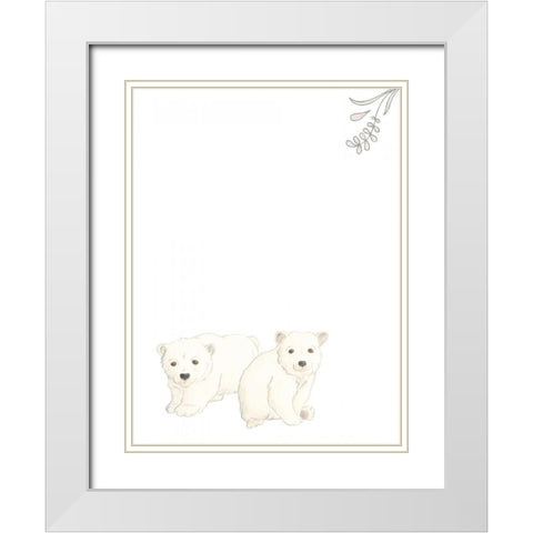 Baby Animals II White Modern Wood Framed Art Print with Double Matting by Vess, June Erica