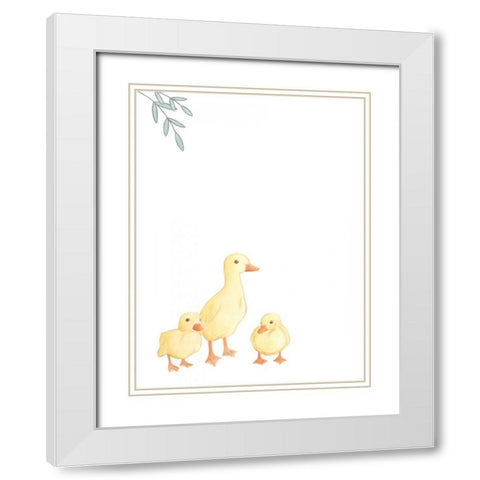Baby Animals III White Modern Wood Framed Art Print with Double Matting by Vess, June Erica