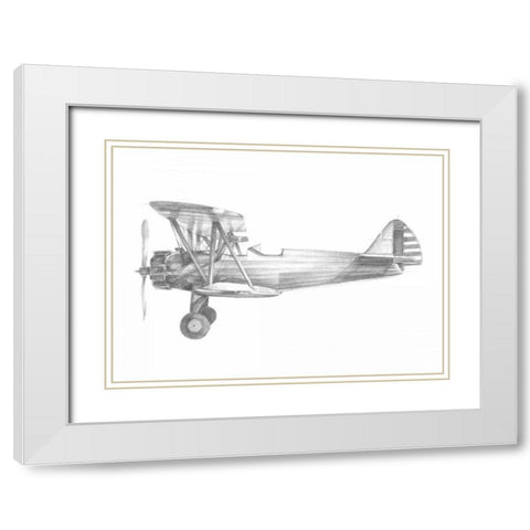 Technical Flight I White Modern Wood Framed Art Print with Double Matting by Harper, Ethan