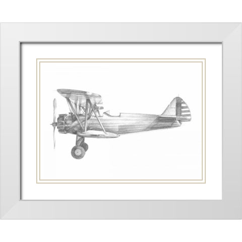Technical Flight I White Modern Wood Framed Art Print with Double Matting by Harper, Ethan
