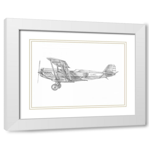 Technical Flight II White Modern Wood Framed Art Print with Double Matting by Harper, Ethan