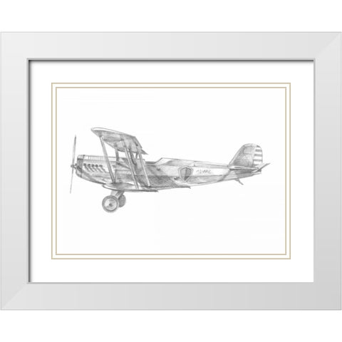 Technical Flight II White Modern Wood Framed Art Print with Double Matting by Harper, Ethan