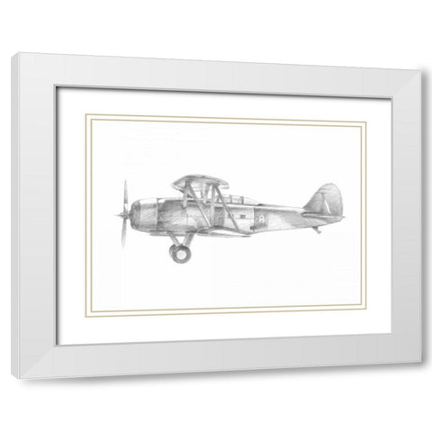 Technical Flight IV White Modern Wood Framed Art Print with Double Matting by Harper, Ethan