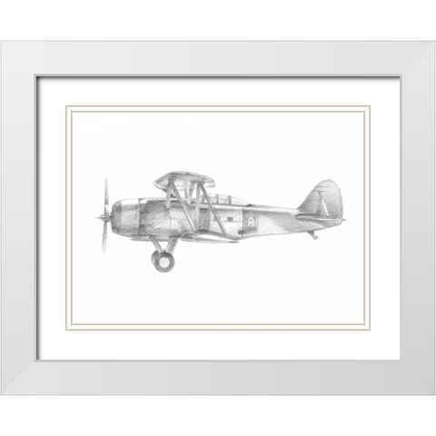 Technical Flight IV White Modern Wood Framed Art Print with Double Matting by Harper, Ethan