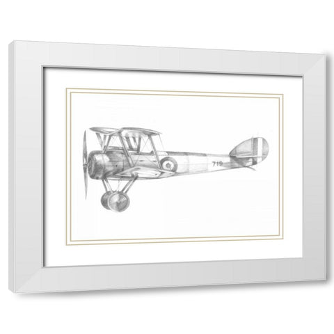 Technical Flight V White Modern Wood Framed Art Print with Double Matting by Harper, Ethan