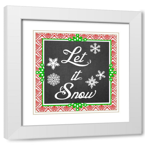 Let it Snow II White Modern Wood Framed Art Print with Double Matting by Vess, June Erica