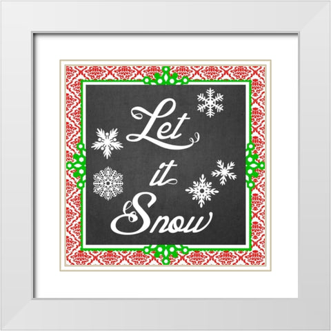 Let it Snow II White Modern Wood Framed Art Print with Double Matting by Vess, June Erica
