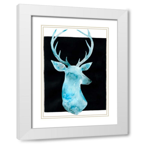 White Tail Bust I White Modern Wood Framed Art Print with Double Matting by Popp, Grace