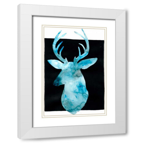 White Tail Bust II White Modern Wood Framed Art Print with Double Matting by Popp, Grace