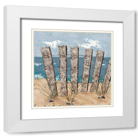 Beach Scene Triptych I White Modern Wood Framed Art Print with Double Matting by Reynolds, Jade