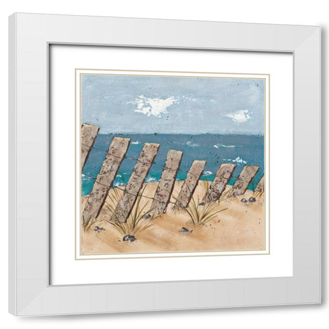 Beach Scene Triptych II White Modern Wood Framed Art Print with Double Matting by Reynolds, Jade