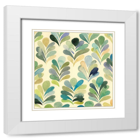 Watercolor Palms II White Modern Wood Framed Art Print with Double Matting by Popp, Grace