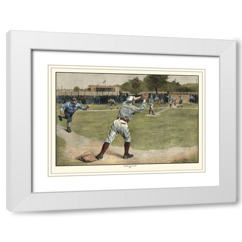 Thrown out on 2nd 1887 White Modern Wood Framed Art Print with Double Matting by Gaul