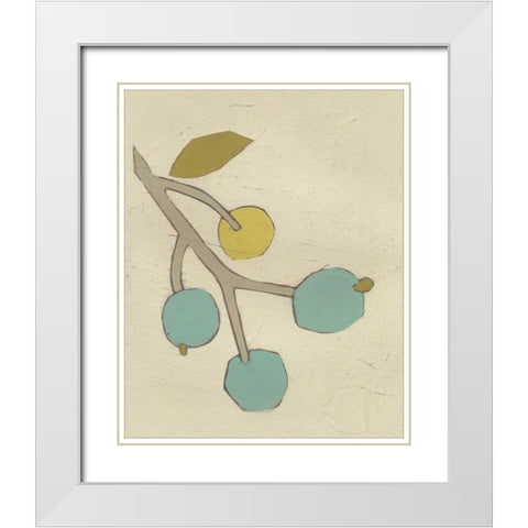 Simple Stems VIII White Modern Wood Framed Art Print with Double Matting by Vess, June Erica