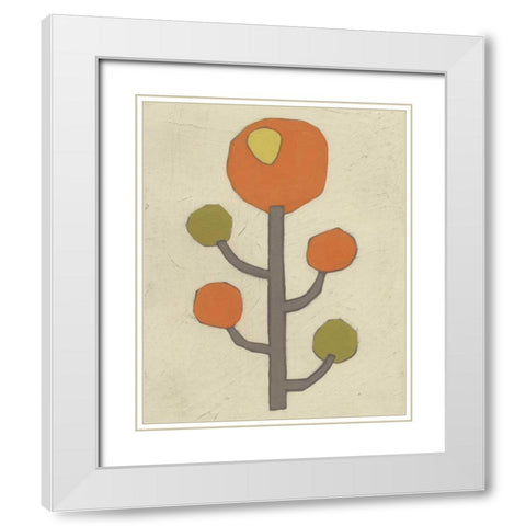 Simple Stems IX White Modern Wood Framed Art Print with Double Matting by Vess, June Erica