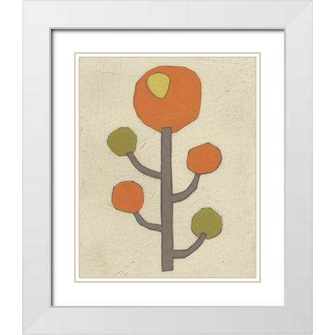 Simple Stems IX White Modern Wood Framed Art Print with Double Matting by Vess, June Erica