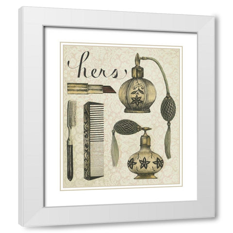 2-Up Antique Toilette III White Modern Wood Framed Art Print with Double Matting by Popp, Grace