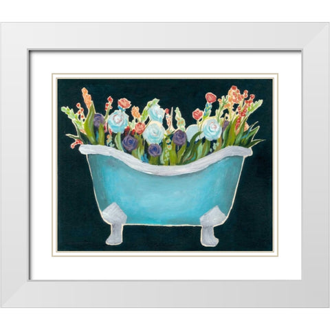 2-Up Bathtub Garden II White Modern Wood Framed Art Print with Double Matting by Popp, Grace