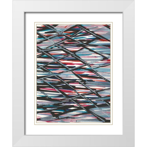 Chain Link I White Modern Wood Framed Art Print with Double Matting by Fuchs, Jodi